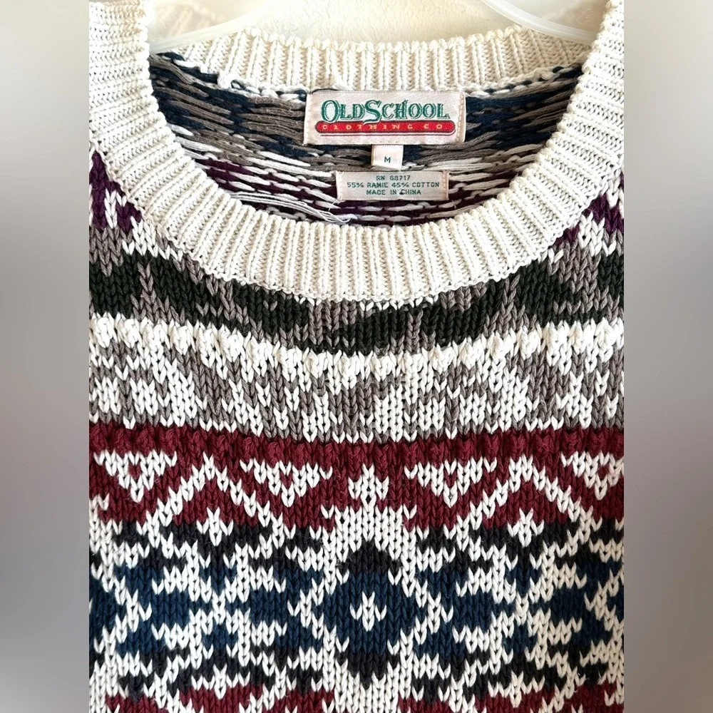 Old School Clothing Co. Vintage Oversized Grandpa Chunky Unisex Sweater Sz M